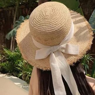 nón cói đi biển mùa hè rộng vành nón cói che nắng Đi biển nơ ren vintage hot trend 2026